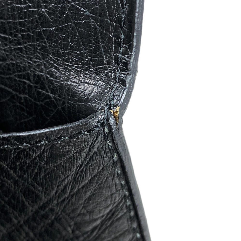Celine Logo Handbag Tote Bag Ostrich Leather Black - Picture 5 of 7